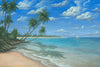 Blue Paradise palm tree painting by Kim Hight