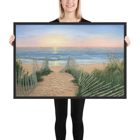 Coastal Sunrise framed art 24x36 by Kim Hight