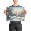 The Old Schoolhouse winter art 12x16 by Kim Hight