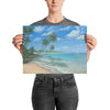 Blue Paradise palm tree art 12x16 by Kim Hight