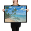 Blue Paradise palm tree wall art 18x24 by Kim Hight