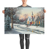The Old Schoolhouse winter painting 24x36 by Kim Hight