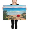 Crimson Umbrella beach wall art 24x36 by Kim Hight