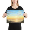 Golden Sunset beach scene painting 12x16 by Kim Hight