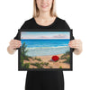 Crimson Umbrella beach wall art 12x16 by Kim Hight