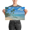 Blue Paradise beach scene painting 12x18 by Kim Hight
