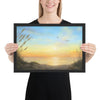 Golden Sunset painting of the ocean 12x18 by Kim Hight