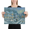 A Simpler Time winter wonderland painting 16x20 by Kim Hight 