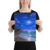 Tropical Moonlight palm tree wall art 12x16 by Kim Hight
