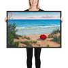 Crimson Umbrella framed art 24x36 by Kim Hight