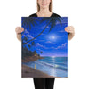 Tropical Moonlight palm tree painting 18x24 by Kim Hight