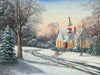 The Old Schoolhouse snow painting by Kim Hight
