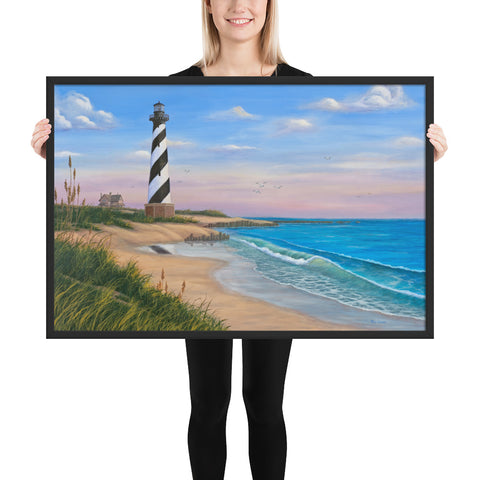 Cape Hatteras framed art 24x36 by Kim Hight