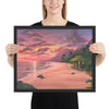 Tropical Hideaway palm tree sunset painting 16x20 by Kim Hight