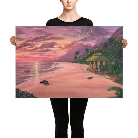 Tropical Hideaway beach art on canvas 24x36 by Kim Hight